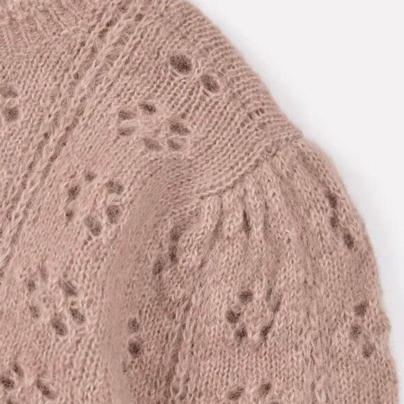 Doen Emery pointelle cardigan pink NWOT - Picture 7 of 8